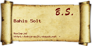 Bahis Solt névjegykártya